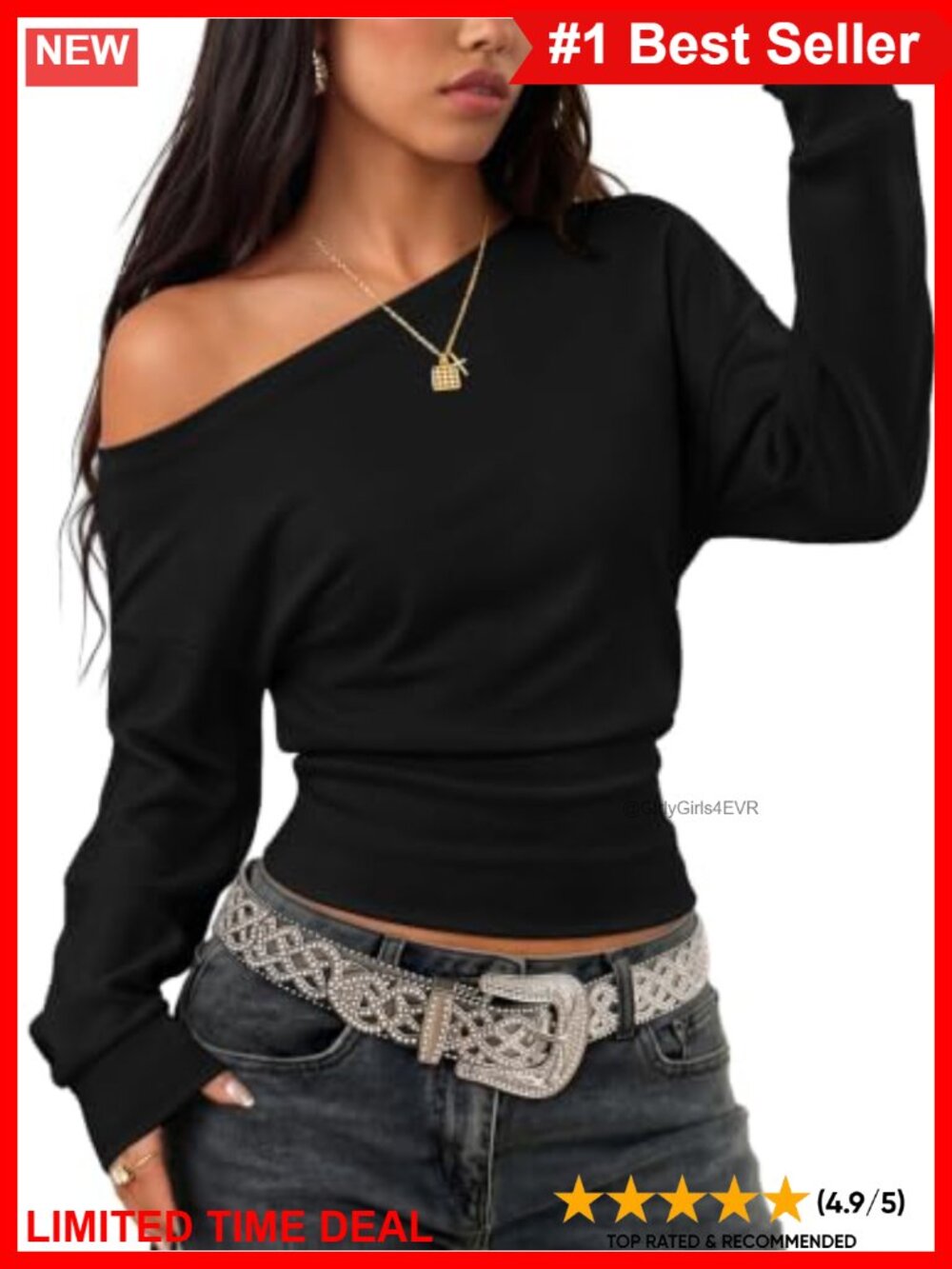ZESICA Off Shoulder Long Sleeve Cinched Waist Going Out Top